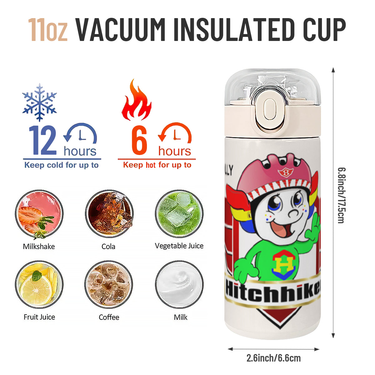 LILY Hitchhiker WAVING IN LOGO Personalised Insulated Tumble ,Steeling Steel Vacuum Insulated Mug