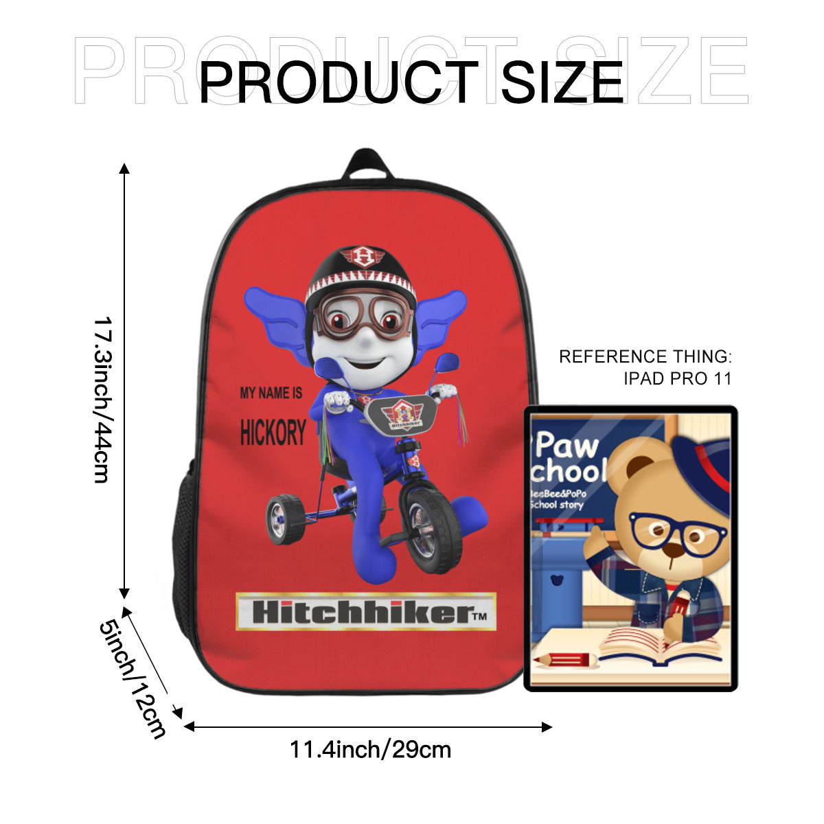 HICKORY RIDING HIS TRIKE Customized Simple School Bag | Polyester