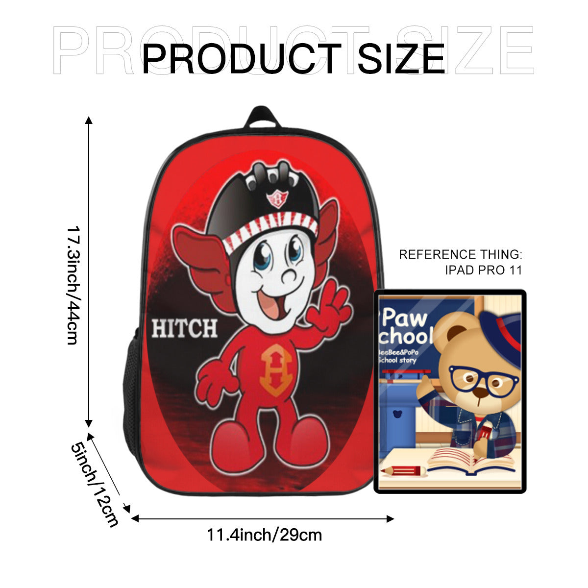 HITCH OVEL SHAPE Customized Simple casual school bag ｜Polyester